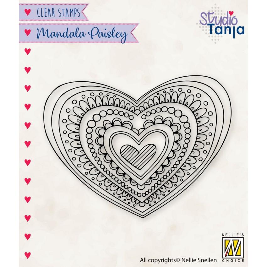 Nellie Snellen - Stempel "Heart" Clear Stamps Mandala´s Paisley