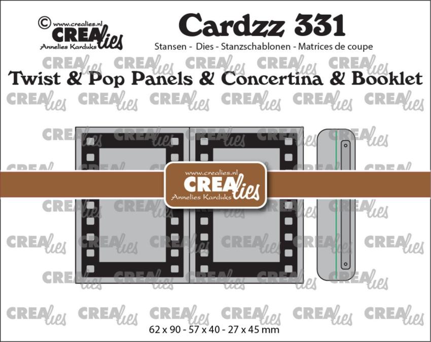 Crealies - Stanzschablone "No. 331 Twist & Pop Panels & Concertina & Booklet Filmstrip" Cardzz Dies