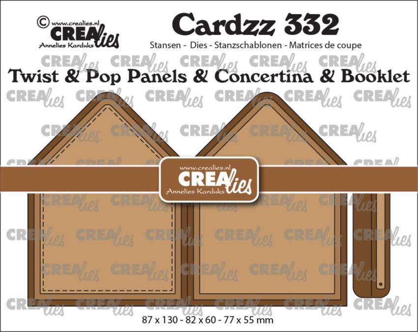 Crealies - Stanzschablone "No. 332 Twist & Pop Panels & Concertina & Booklet House" Cardzz Dies