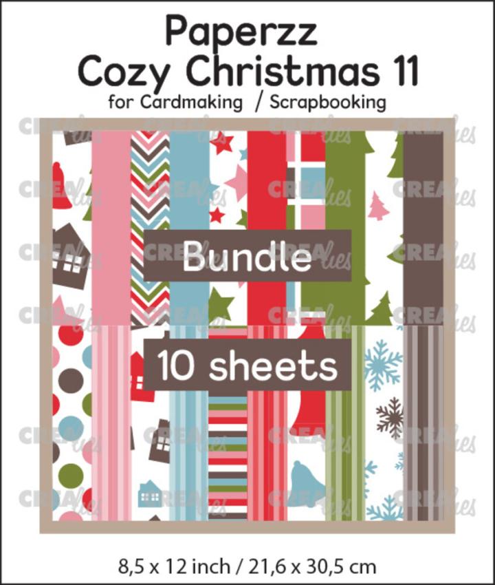 Crealies - Designpapier "Cozy Christmas No. 11 Bundel" Paperzz Paper Pack  21,6x30,5 cm - 6 Bogen