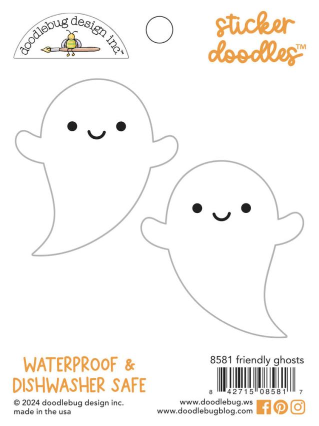 Doodlebug Design - Aufkleber "Friendly Ghosts" Doodles Sticker