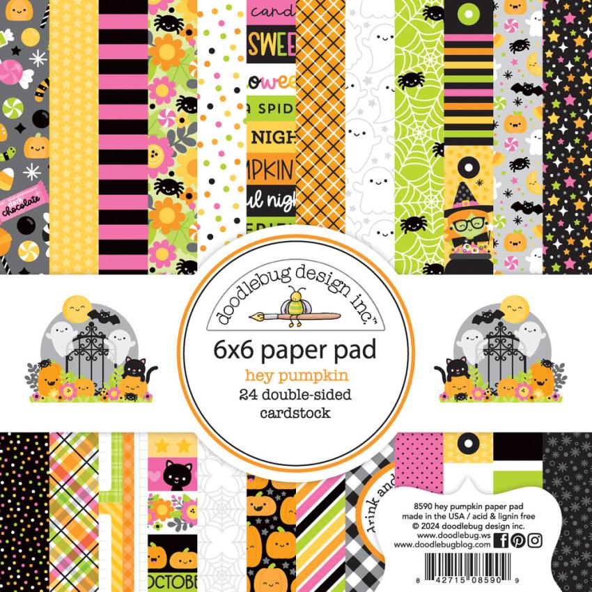 Doodlebug Design - Designpapier "Hey Pumpkin" Paper Pack 6x6 Inch - 24 Bogen