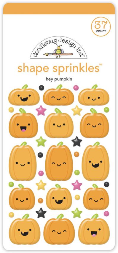 Doodlebug Design - Epoxy Sticker "Hey Pumpkin" Shape Sprinkles