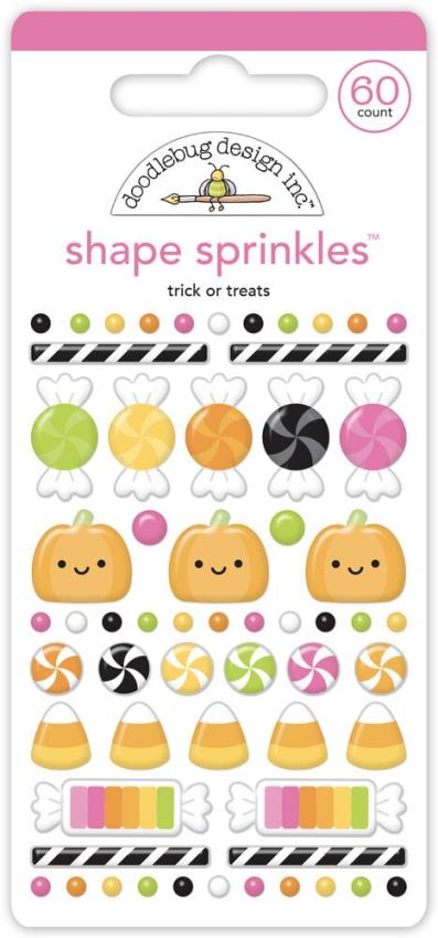 Doodlebug Design - Epoxy Sticker "Trick Or Treats" Shape Sprinkles