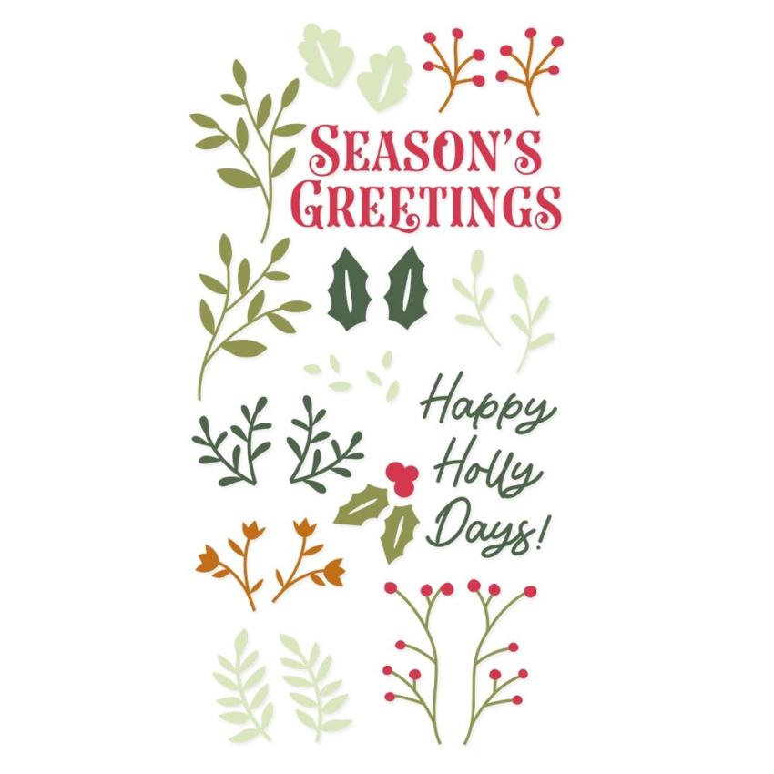 Sizzix - Stempelset "Happy Holly Days" Clear Stamps Design by Catherine Pooler