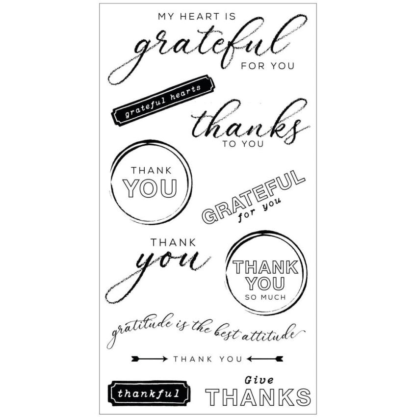 Sizzix - Stanzschablone & Stempelset "Thankful Sentiments" Framelits Craft Dies & Clear Stamps by 49 and Market