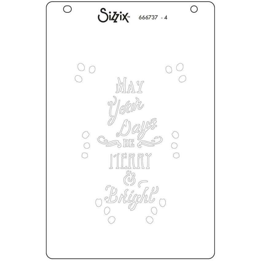 Sizzix - Schablone "Merry & Bright #3" Layered Stencil Design by Jen Long