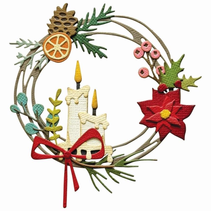 Sizzix - Stanzschablone "Festive Wreath" Thinlits Craft Dies by Tim Holtz