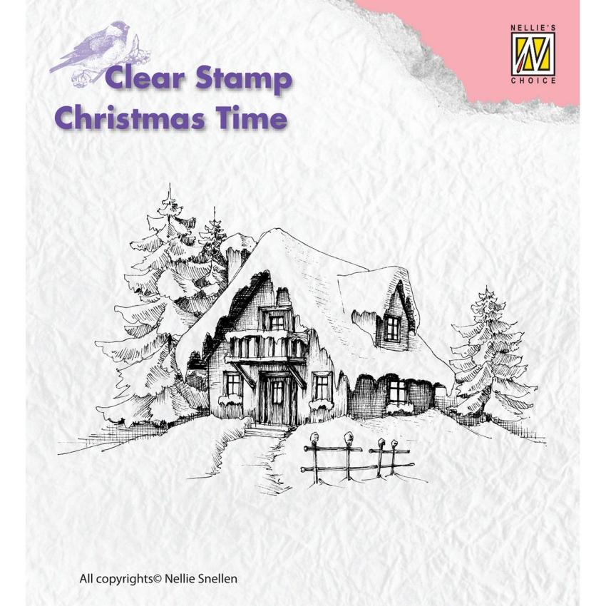 Nellie Snellen - Stempel "Snowy House" Clear Stamps Christmas Time