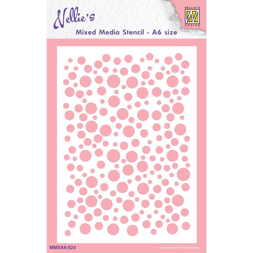 Nellie Snellen - Schablone A6 "Bubbles-2" Mixed Media Stencil