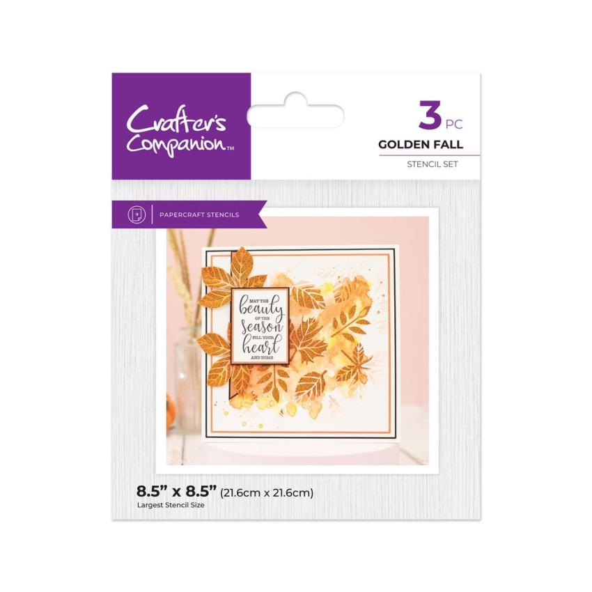 Crafters Companion - Schablone 8,5x8,5 Inch "Golden Fall" Stencil