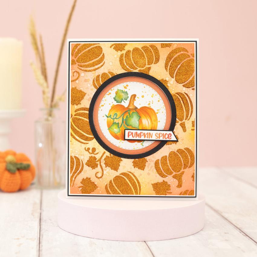 Crafters Companion - Schablone 8,5x8,5 Inch "Harvest Grace" Stencil