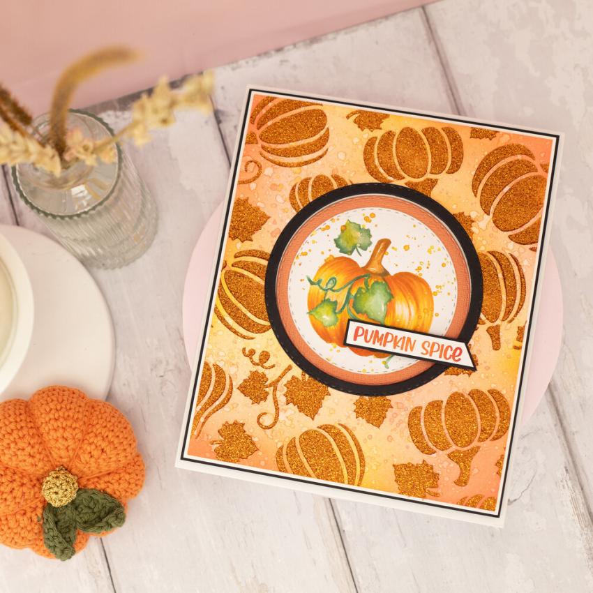 Crafters Companion - Schablone 8,5x8,5 Inch "Harvest Grace" Stencil