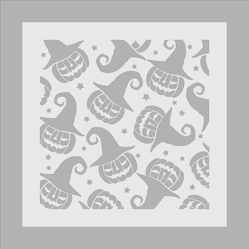 Crafters Companion - Schablone 8,5x8,5 Inch "Trick or Treat" Stencil