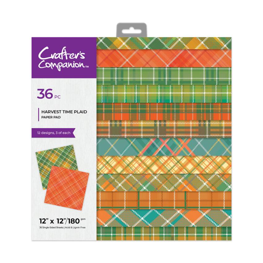 Crafters Companion - Designpapier "Harvest Time Plaid" Paper Pack 12x12 Inch - 36 Bogen