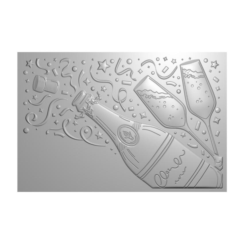 Crafters Companion - Prägefolder "Celebrate Champagne" 3D Embossingfolder