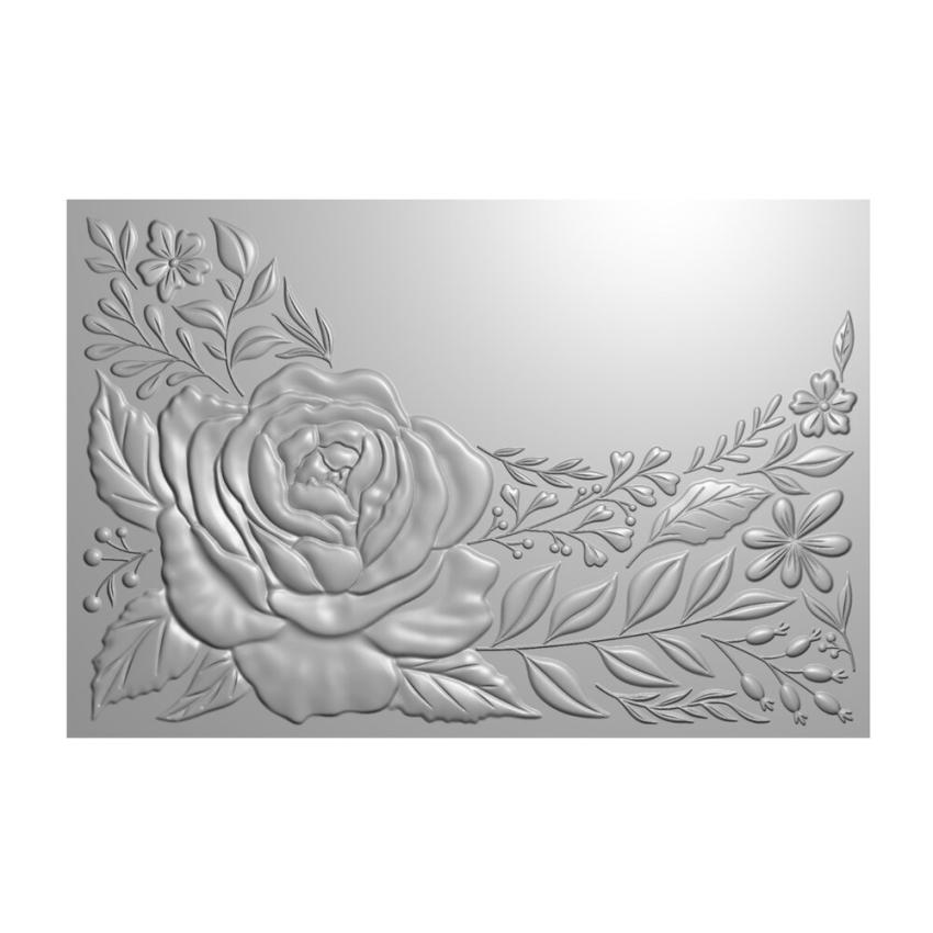 Crafters Companion - Prägefolder "Swirling Florals" 3D Embossingfolder