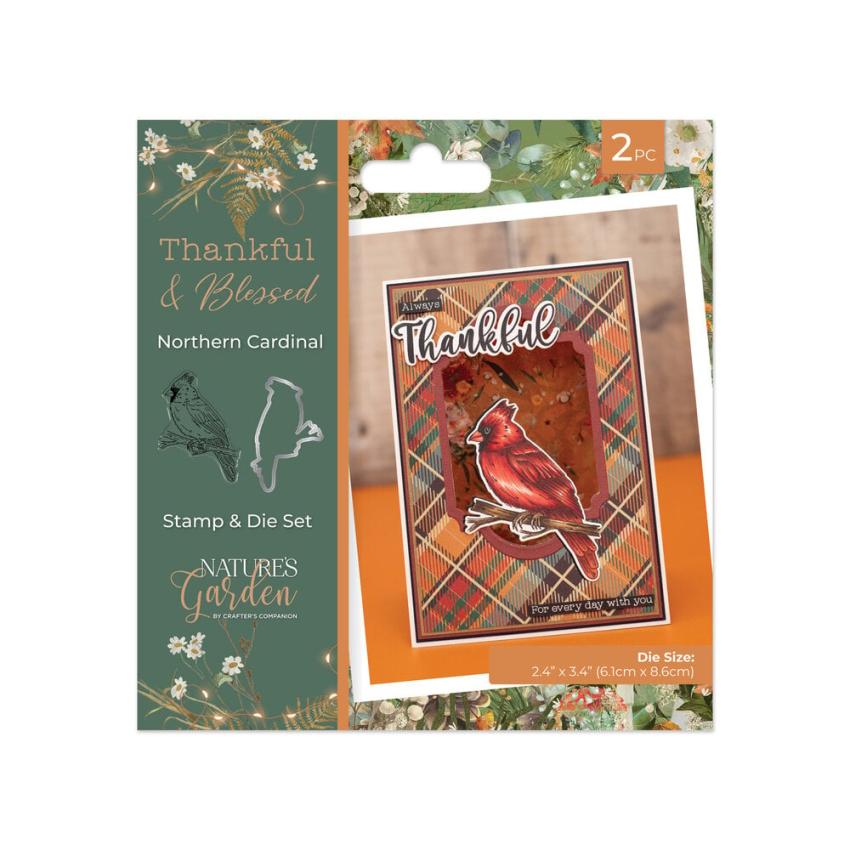 Crafters Companion - Stempelset & Stanzschablone "Northern Cardinal" Stamp & Dies