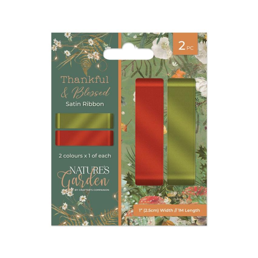 Crafters Companion - Bänder "Thankful & Blessed" Satin Ribbon