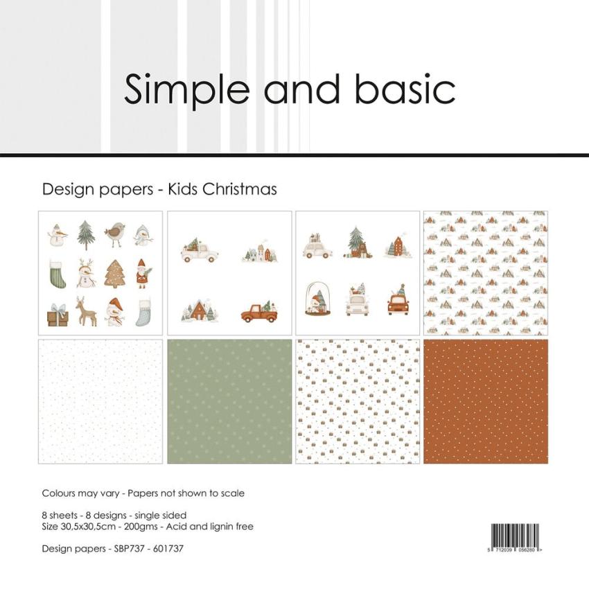 Simple and Basic - Designpapier "Kids Christmas" Paper Pack 12x12 Inch - 8 Bogen 