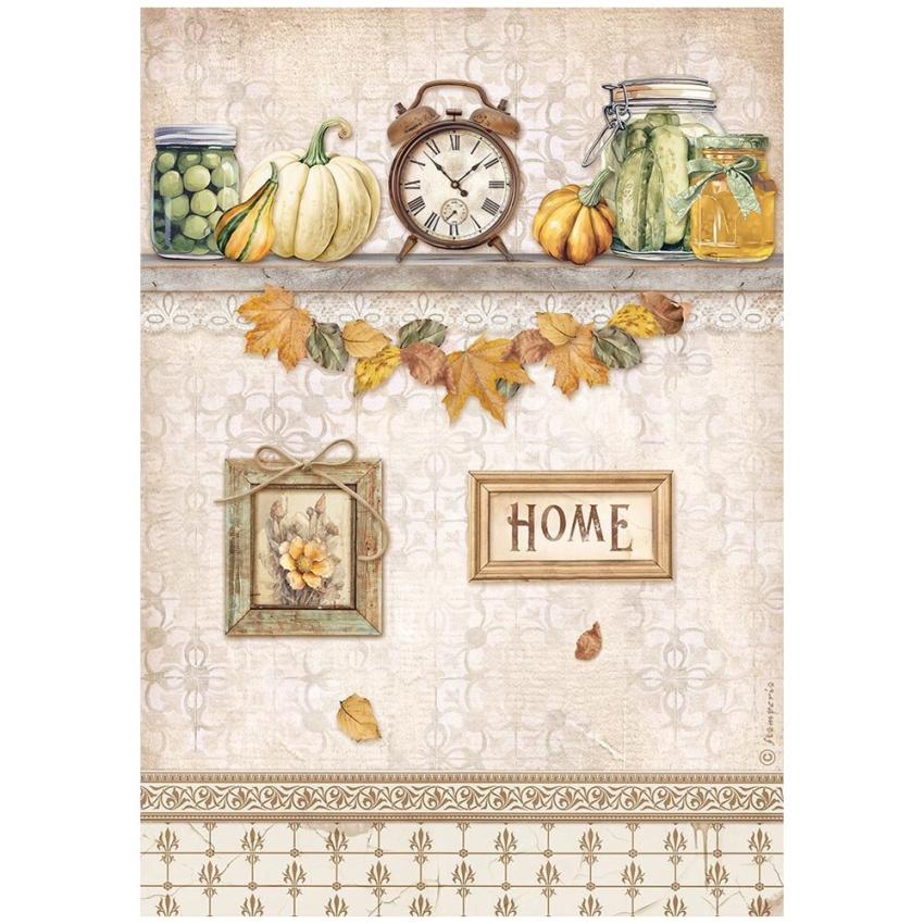 Stamperia - Decopatch Papier "Clock and Pumpkins" Decoupage A4 - 6 Bogen  