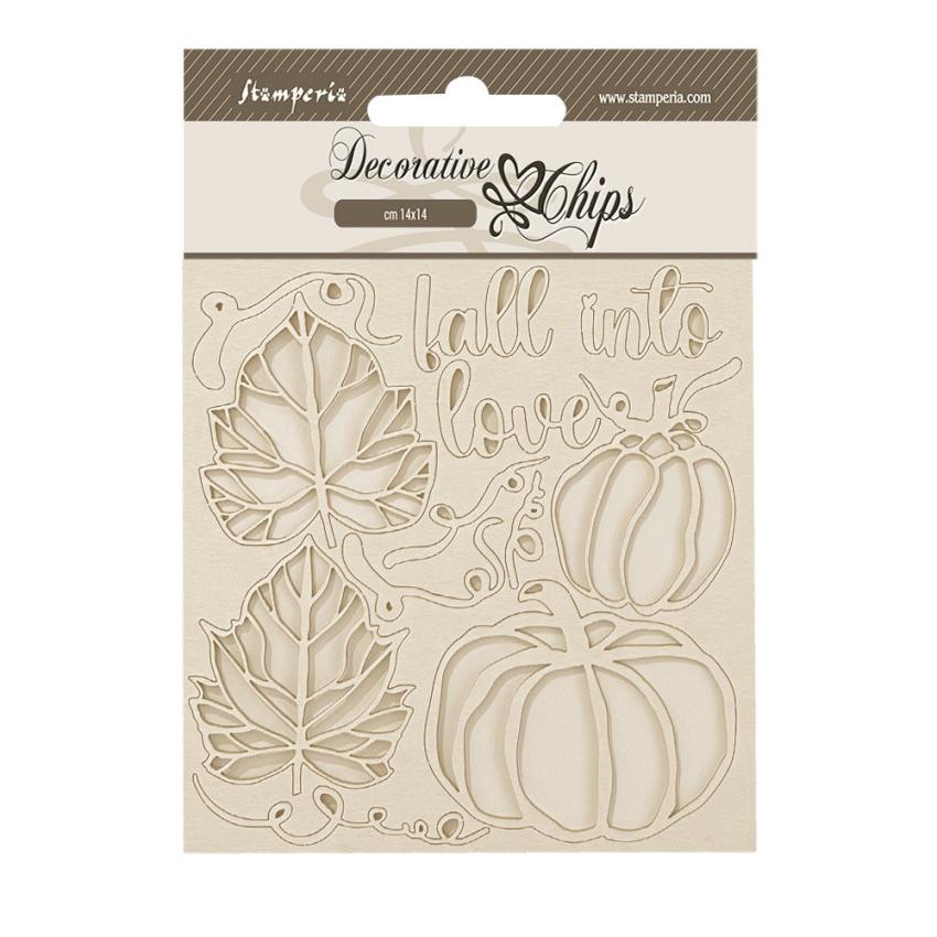 Stamperia - Holzteile 14x14 cm "Pumpkins" Decorative Chips