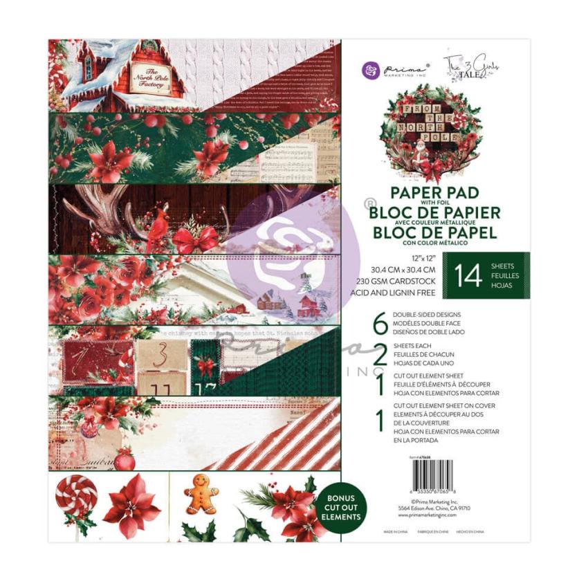 Prima Marketing - Designpapier "From the North Pole" Paper Pack 12x12 Inch - 14 Bogen