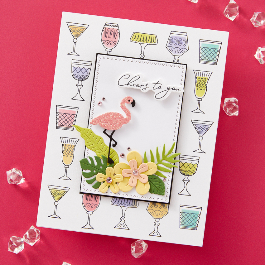 Spellbinders - Buchdrucktechnik "Cheers Sentiments" BetterPress Plate & Dies