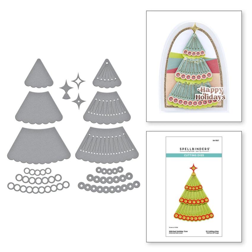 Spellbinders - Stanzschablone "Stitched Holiday Tree" Dies