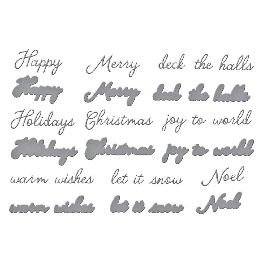 Spellbinders - Stanzschablone "Handwritten Holiday Sentiments" Dies