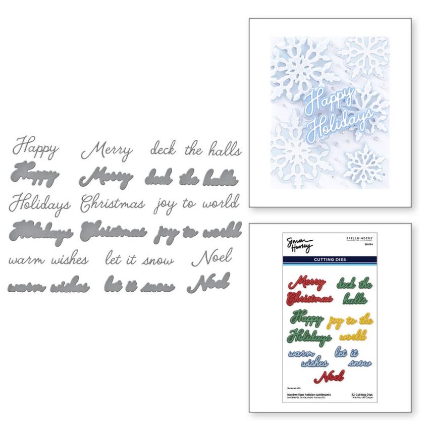 Spellbinders - Stanzschablone "Handwritten Holiday Sentiments" Dies