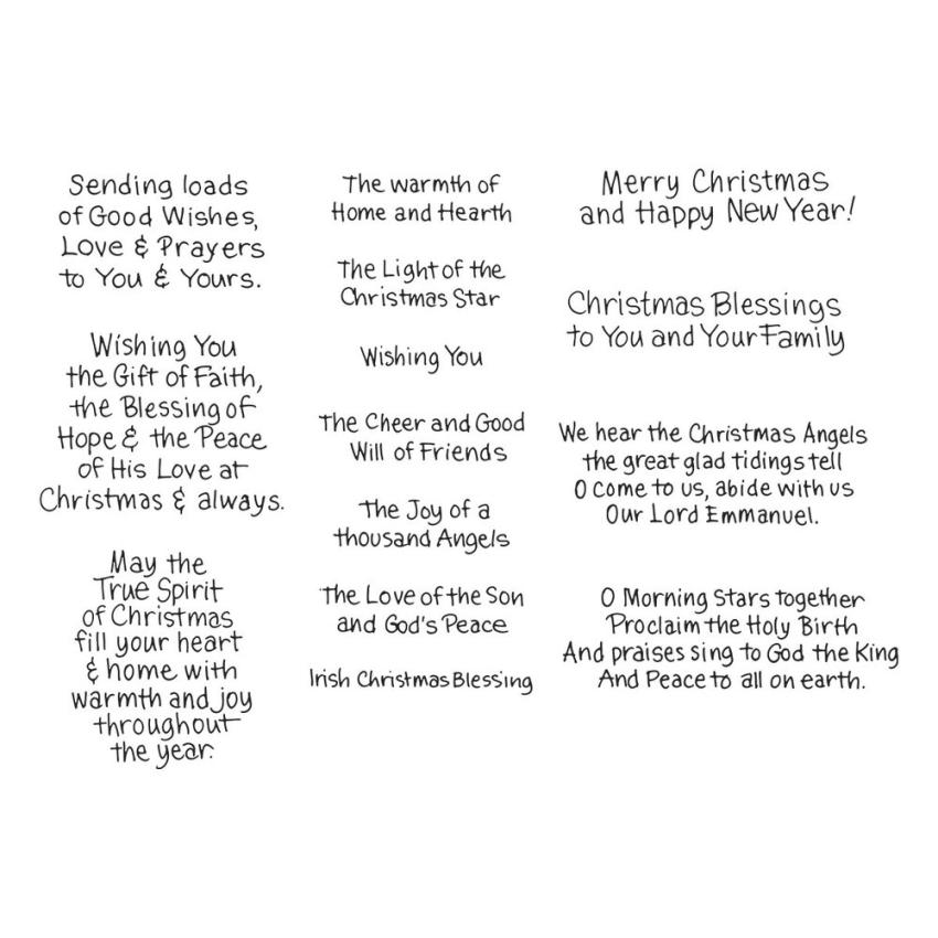 Stampendous - Gummistempelset "Christmas Blessings Sentiments" Cling Stamps