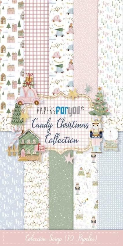 Papers For You - Designpapier "Candy Christmas" Scrap Paper Pack 6x12 Inch - 10 Bogen 