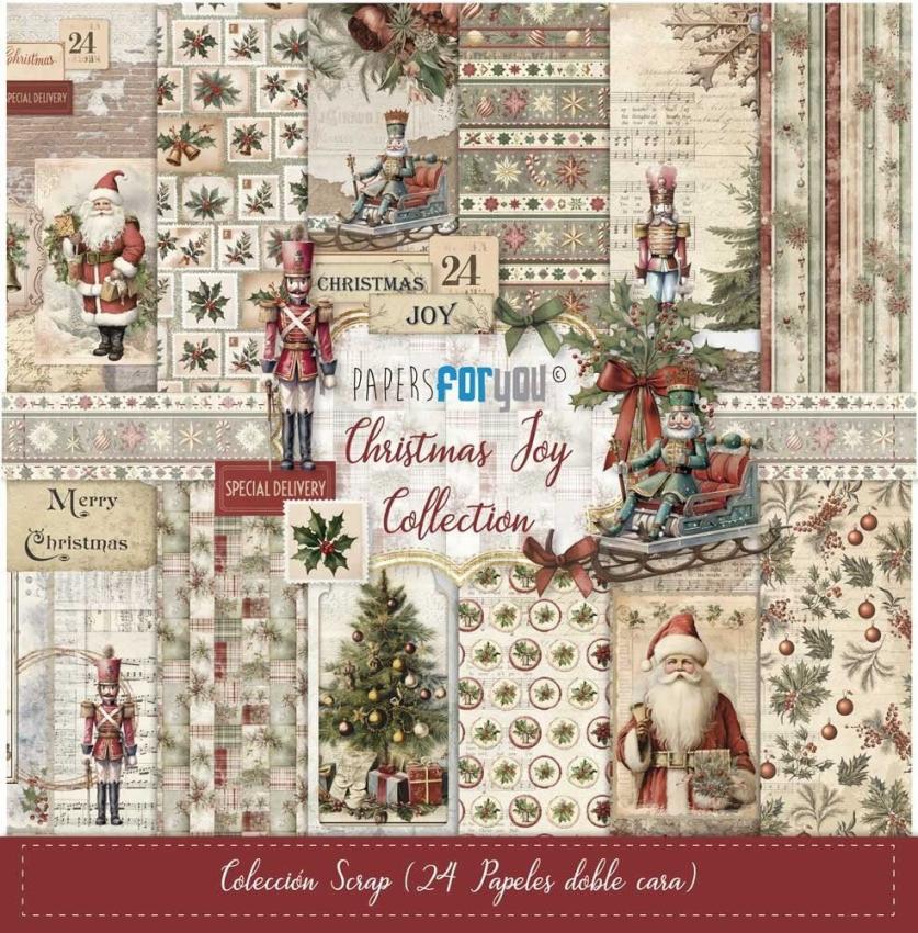 Papers For You - Designpapier "Christmas Joy" Scrap Paper Pack 8x8 Inch - 24 Bogen