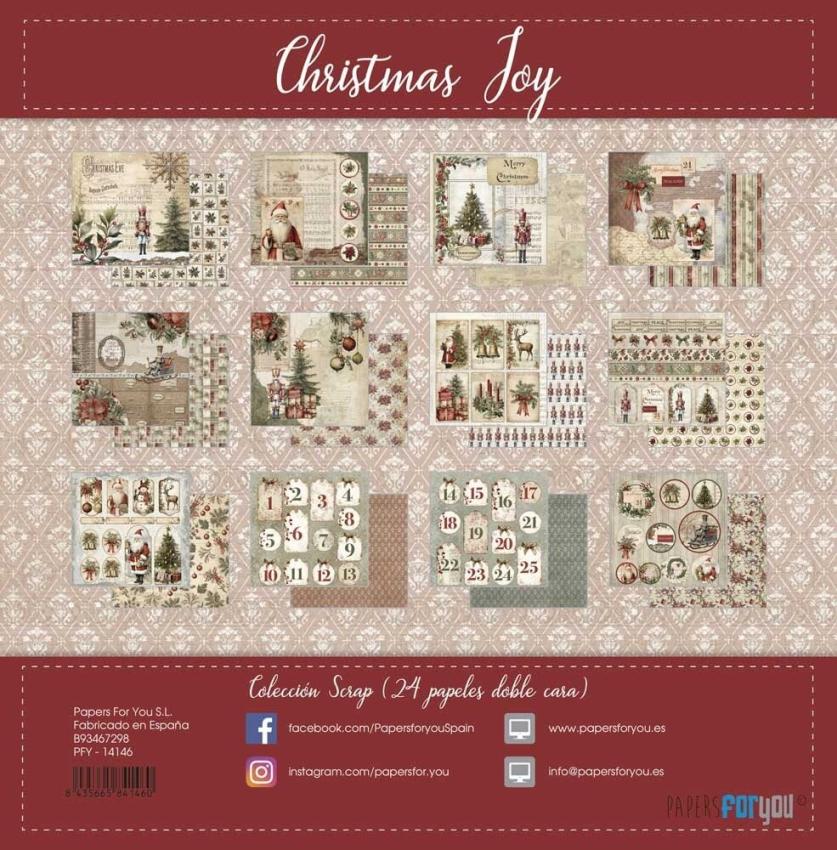 Papers For You - Designpapier "Christmas Joy" Scrap Paper Pack 6x6 Inch - 24 Bogen  