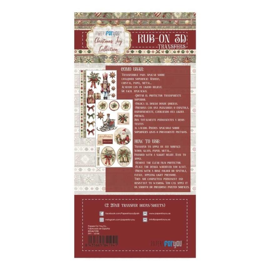 Papers For you - Transfer Aufkleber "Christmas Joy" Rub-On