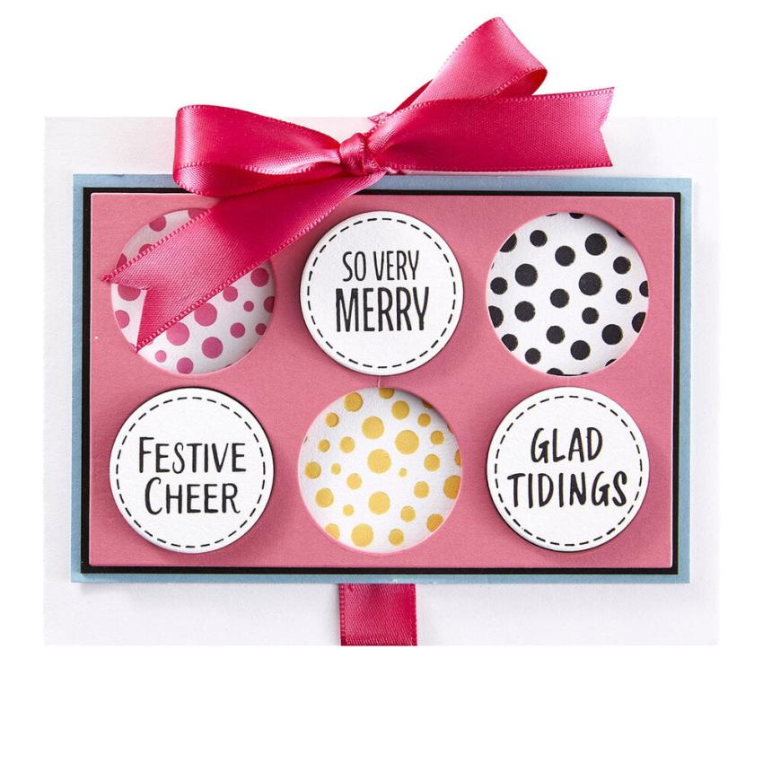 Spellbinders - Buchdrucktechnik "Festive Circle Sentiments" BetterPress Plate & Dies