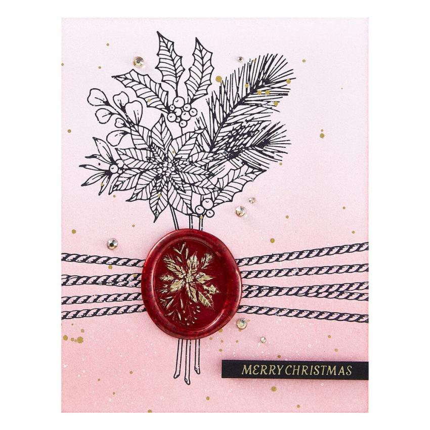 Spellbinders - Buchdrucktechnik "Poinsettia Stems" BetterPress Plate & Dies