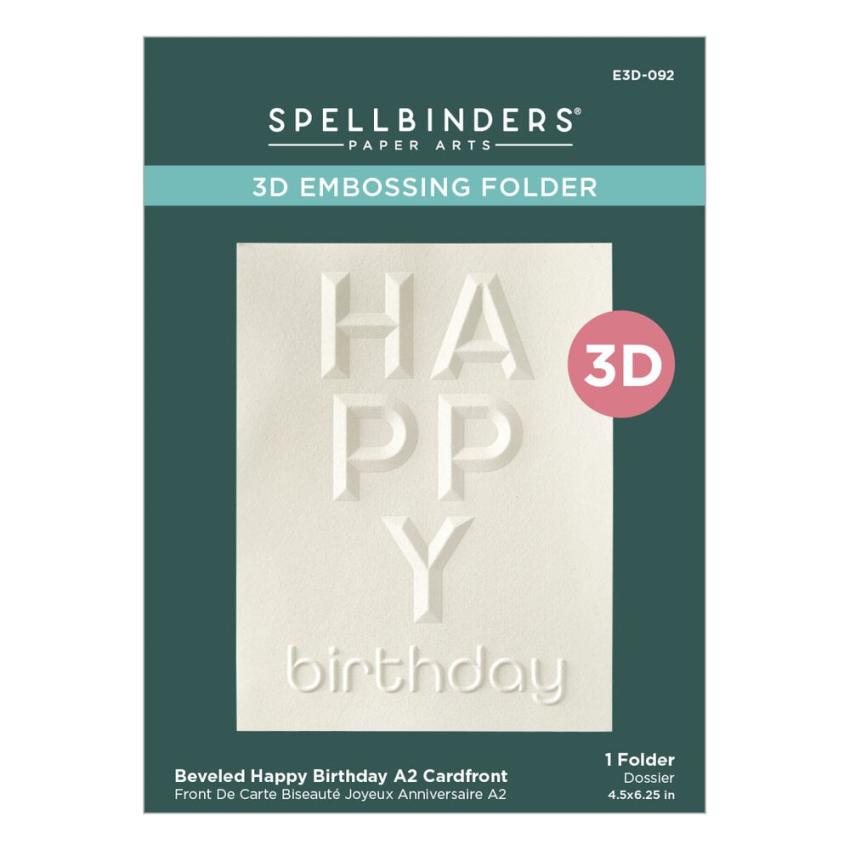 Spellbinders - Prägefolder "Beveled Happy Birthday" Embossingfolder