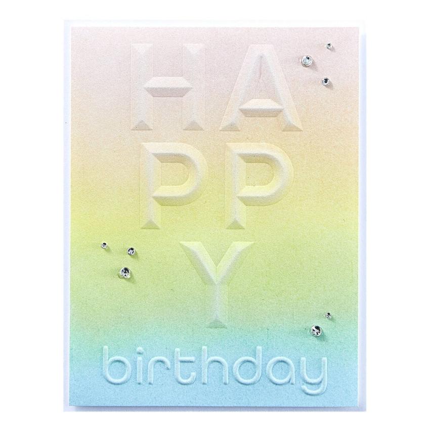 Spellbinders - Prägefolder "Beveled Happy Birthday" Embossingfolder