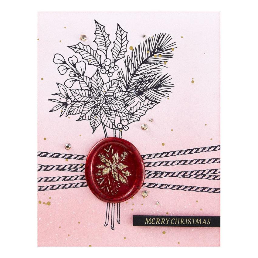 Spellbinders - Wachssiegel Stempel "Poinsettia Bouquet" Wax Seal Stamp