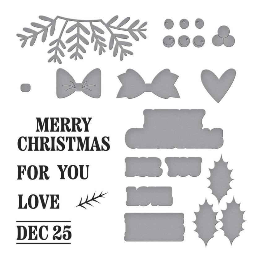 Spellbinders - Stempelset & Stanzschablone "Christmas Gifting" Clear Stamps & Dies