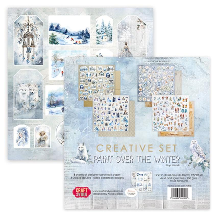 Craft & You Design - Designpapier "Paint Over The Winter" Creative Set 12x12 Inch - 16 Bogen