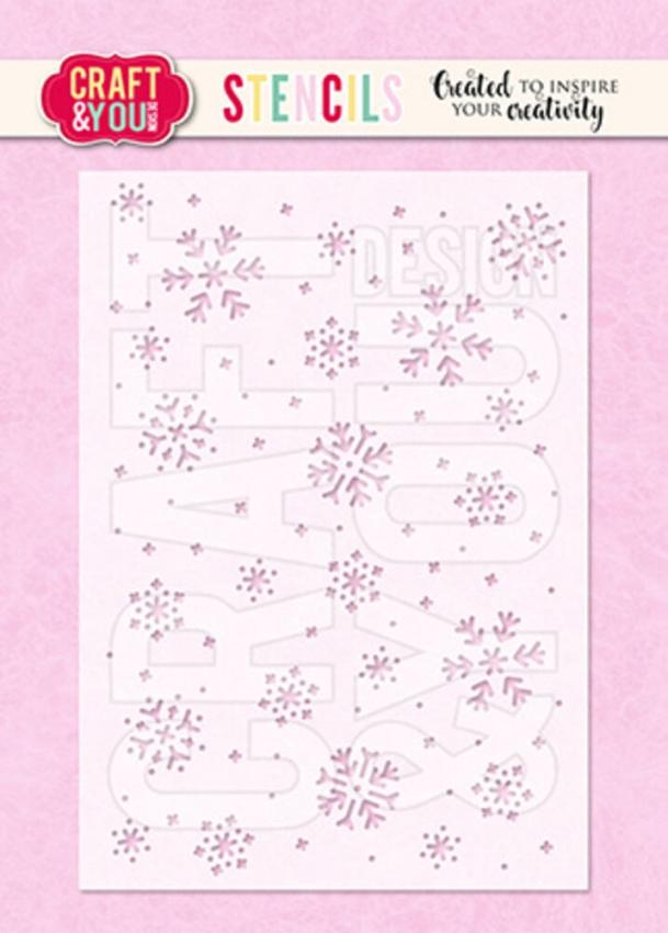 Craft & You Design - Schablone 10,5x14,2cm "Snowflakes" Stencil