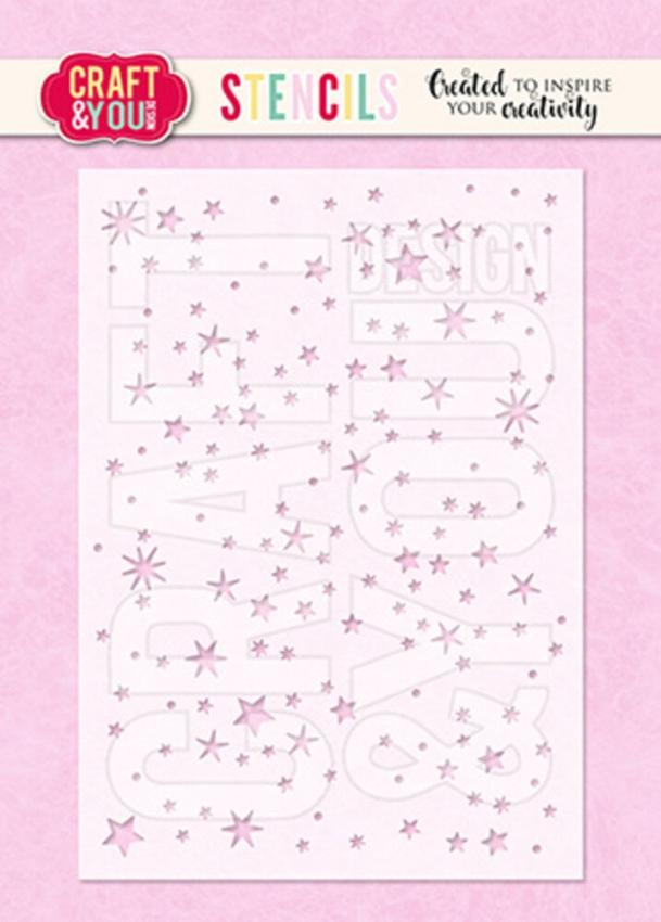 Craft & You Design - Schablone 10,5x14,2cm "Stars" Stencil