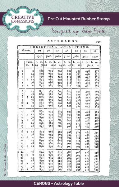 Creative Expressions - Gummistempel A6 "Astrology Table" Rubber Stamp