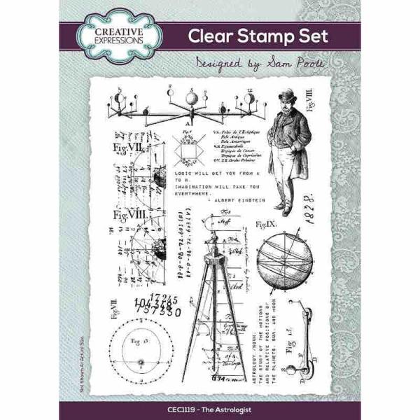 Creative Expressions - Stempelset "The Astrologist" Clear Stamps 15,2x20,3cm Design by Sam Poole