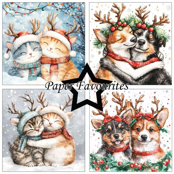 Paper Favourites - Designpapier "Christmas Cats & Dogs" Paper Pack 12x12 Inch 8 Bogen