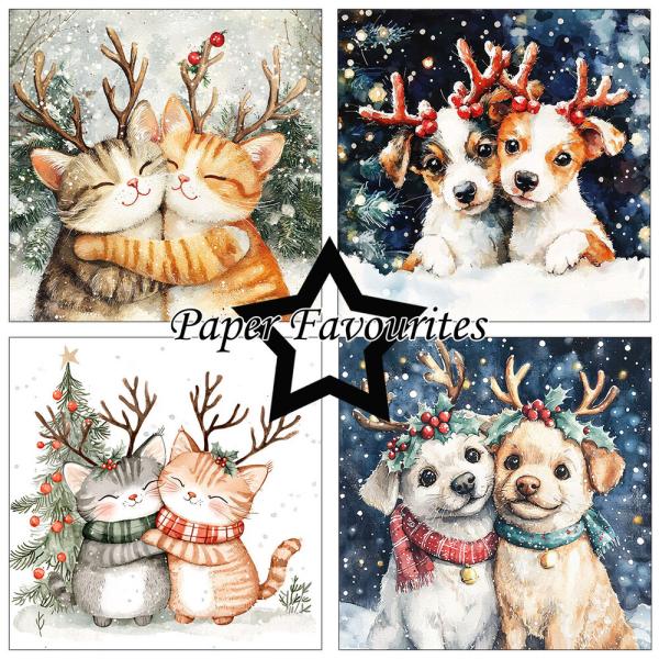 Paper Favourites - Designpapier "Christmas Cats & Dogs" Paper Pack 12x12 Inch 8 Bogen