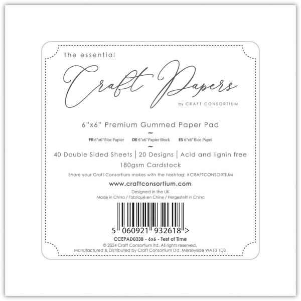 Craft Consortium - Designpapier "Test of Time" Paper Pad 6x6 Inch - 40 Bogen